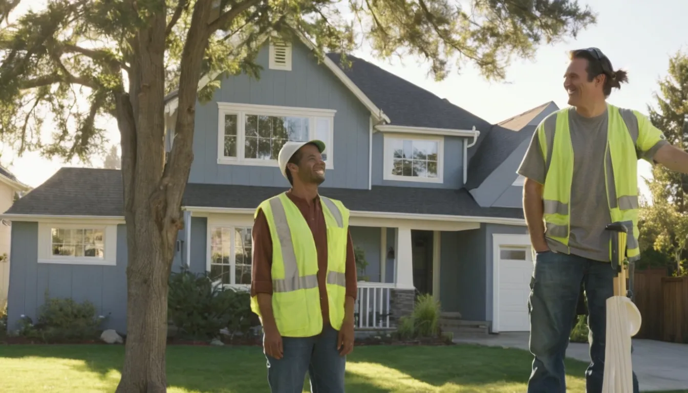 A homeowner talking with a tree provider in the Canton area